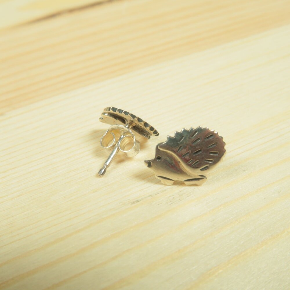 Sterling Silver 925 Hedgehog Earrings